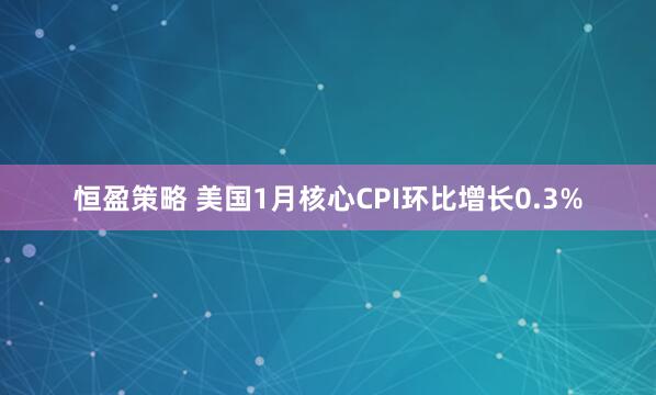 恒盈策略 美国1月核心CPI环比增长0.3%