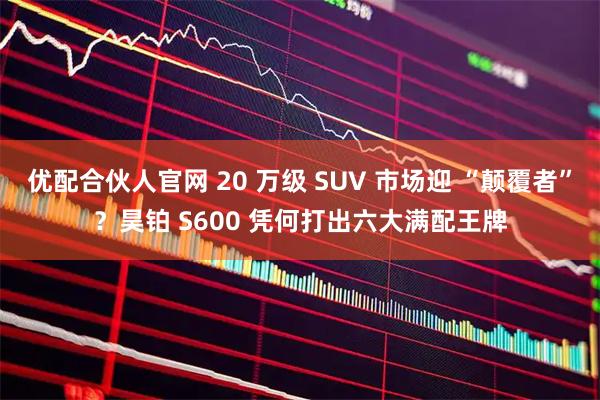 优配合伙人官网 20 万级 SUV 市场迎 “颠覆者”？昊铂 S600 凭何打出六大满配王牌